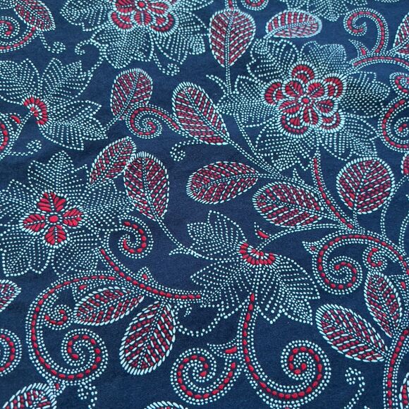 Talbots Woman Pencil Skirt Size 24W Navy Blue/Red/White Floral Print - Picture 3 of 12